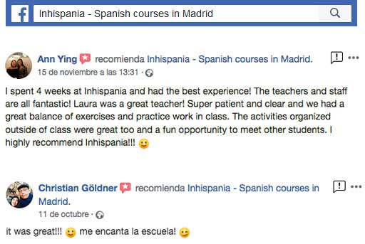facebook spanish courses reviews